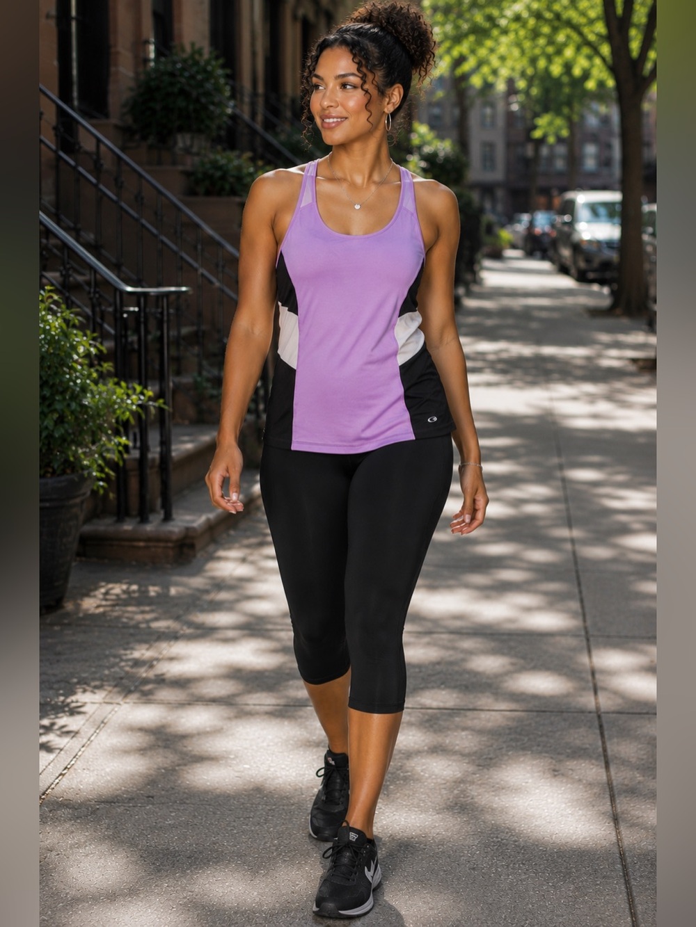 C9 Champion Duo Dry Racerback Performance Tank Top – Purple Colorblock – Size L
